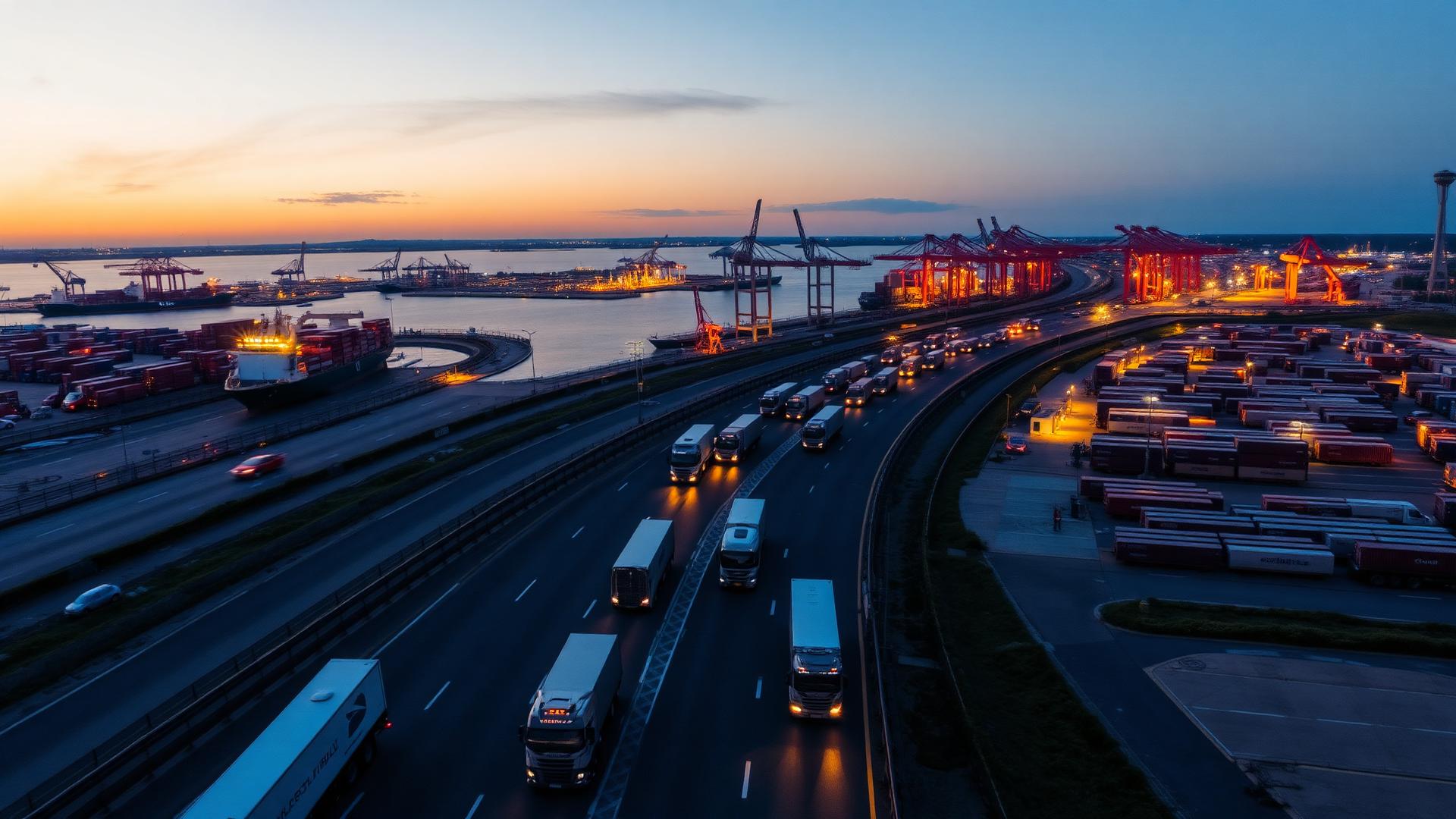 Zenvoy logistics network at dusk